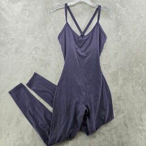 Buffbunny Women Medium Poshknit Scrunch Bodysuit Jumpsuit Purple